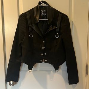 KillStar Women’s Black Striped Biker Jacket